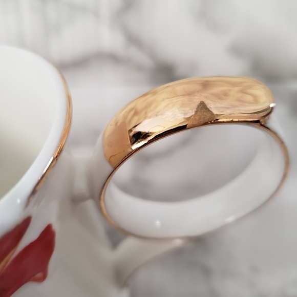 Vintage Bombay Creamer & Sugar Bowl Set Whimsical Poppies & Butterflies - Picture 14 of 15